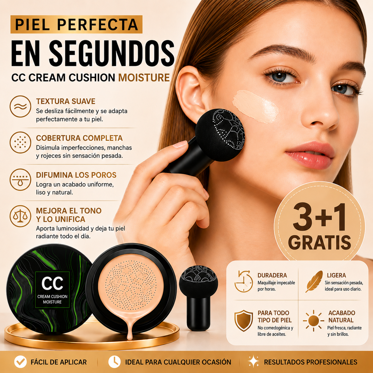 Cubre tus imperfecciones con CC Cream Cushion - 3+1 Gratis
